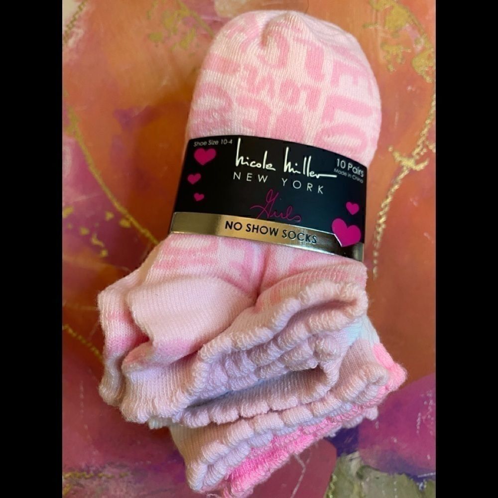🌺Nicole Miller Girls Ankle Socks 10 pairs